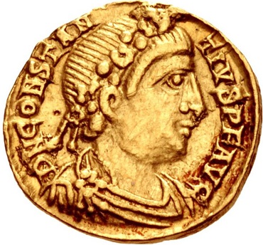 Constantius III. 421 CE (Ravenna mint - Gold Tremissis)