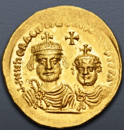 Heracius and Heraclius Constantine, 613-616 CE (Constantinople mint, 4th officina - gold solidus)