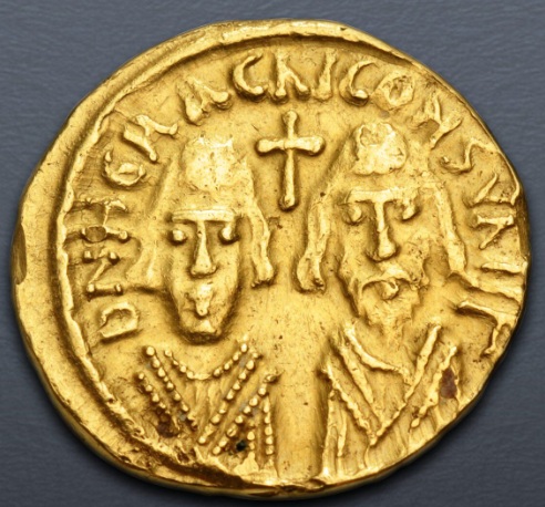 Heraclius Younger and Elder,    609-610 CE  (Carthage mint - gold solidus)