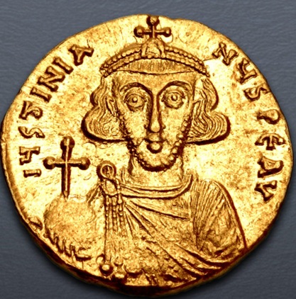 Justinian II, 687-692 CE (Constantinople Mint - Gold Solidus)