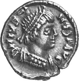 Justinian I, ca. 525 (Ravenna Mint - Ostrogothic - 1/4 Siliqua)  Münzkabinett, Bode-Museum, Berlin,  18201435