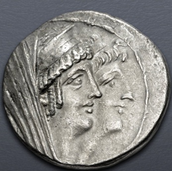 Kleopatra Thea and Antiochos VIII,  ca. 124 BCE  (Ptolemaïs Ake mint - AR Tetradrachm)