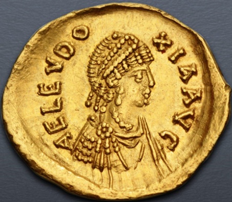 Licinia Eudoxia, Augusta, 450-455 (Constantinople mint - AV Tremissis)