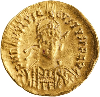 Romulus Augustulus, 475-476 CE (Mediolanum mint - AV Solidus)  ANS 1944.100.54897
