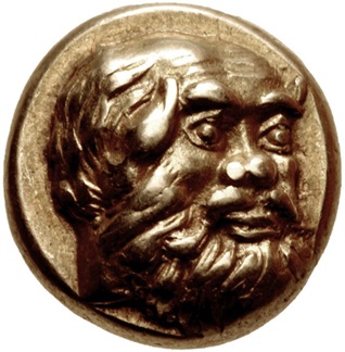 Silenos,  454-427 BCE  (Lesbos, Mytilene -   EL Hekte – Sixth Stater) Triton XXIII