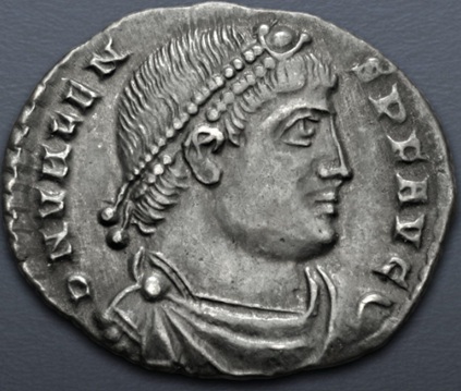 Valens,  365-366 CE (Lyon mint - AR Siliqua)