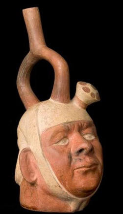 A Man, ca. 550 CE (Moche, North Coast; Viru Valley; Chicama Valley) Peabody Museum of Archaeology and Ethnology, Harvard University, MA,  16-62-30/F730