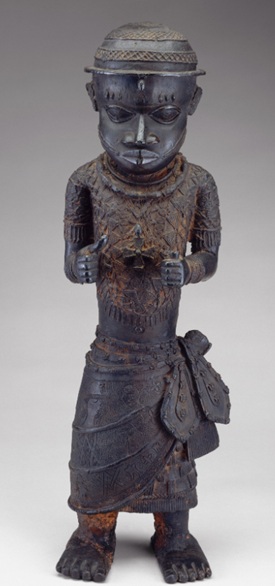 A Court Official, ca. 1690 (Benin Kingdom - Ìgùn Ẹ́rọ̀nwwọ̀n - brass-casting guild) The Metropolitan Museum of Art, New York, NY, 1991.17.32 